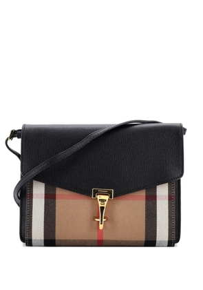 Burberry Pre-Owned Macken Leather and House Check Canvas Small crossbody bag - Black