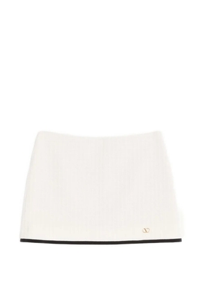 Valentino Garavani mini skirt in cotton tweed Canestrello - White