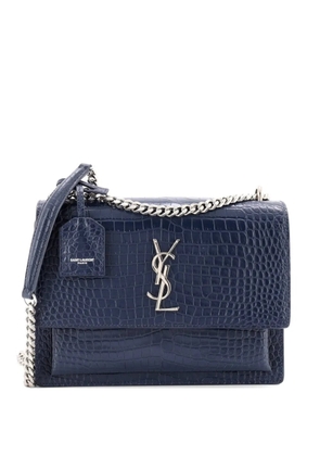 Saint Laurent Pre-Owned Sunset Crocodile Embossed Leather Medium crossbody bag - Blue