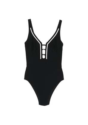 Maryan Mehlhorn contrast-trim ladder-detail swimsuit - Black