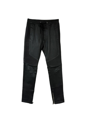 Balmain Pre-Owned ribbed-panel drawstring trousers - Black
