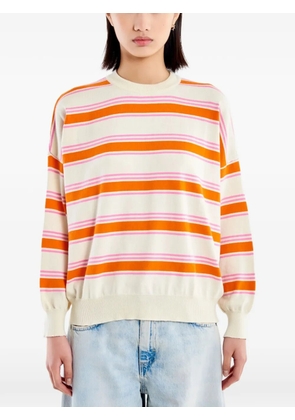 VICOLO striped drop-shoulder sweater - Neutrals