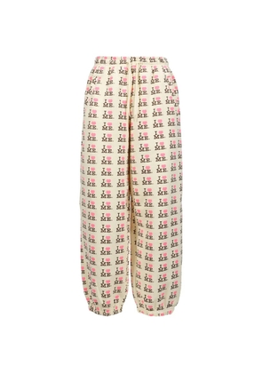 Ashley Williams heart-print track pants - Neutrals