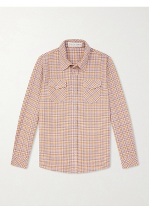 God's True Cashmere - Midnight Rose Checked Cashmere Shirt - Men - Orange - S