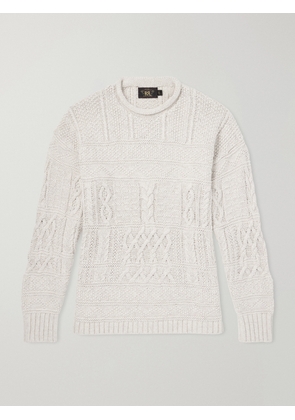 RRL - Cable-Knit Cotton, Linen and Silk-Blend Sweater - Men - Neutrals - S