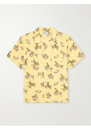 RRL - Convertible-Collar Printed Linen and Cotton-Blend Shirt - Men - Yellow - S