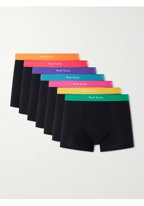 Paul Smith - Three-Pack Stretch Organic Cotton-Blend Jersey Boxer Briefs - Men - Black - S