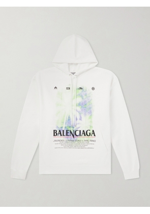 Balenciaga - Oversized Printed Cotton-Jersey Hoodie - Men - White - M