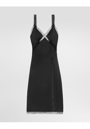 Dolce & Gabbana Silk Satin Slip Dress - Woman Dresses Black Silk 42