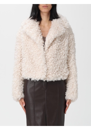 STAND STUDIO Fur Coat Woman color Beige
