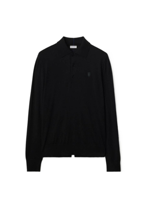 Burberry Logo Embroidered Long-Sleeved Polo Shirt