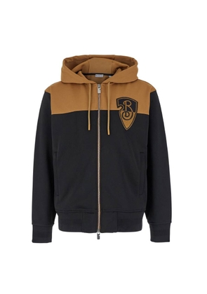 Burberry Logo Patch Front Zip Hoodie