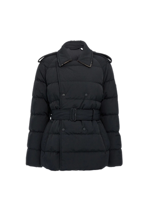 Burberry Short Nylon Quilted Puffer Coat, Size Small