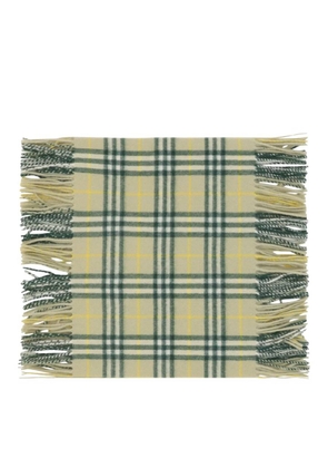 Burberry Vintage Check Fringed Cashmere Scarf
