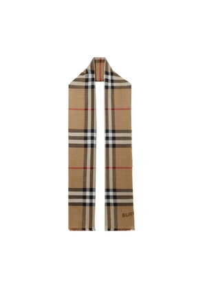 Burberry Check Print Wool-Silk Scarf