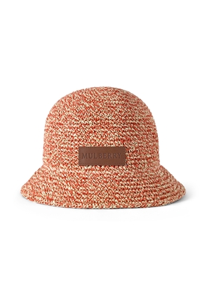 Mulberry Women's Raffia Bucket Hat Coral Orange-Chalk