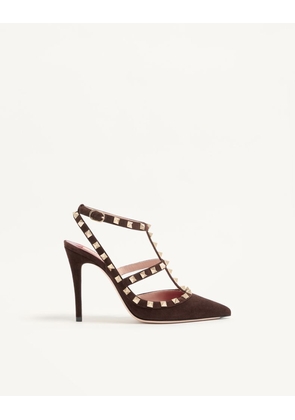 Valentino Garavani Rockstud Suede Pumps 100mm Woman EBONY 35
