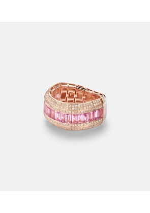 Shay Jewelry 18kt rose gold ring (750/1000) with pink sapphire and diamonds