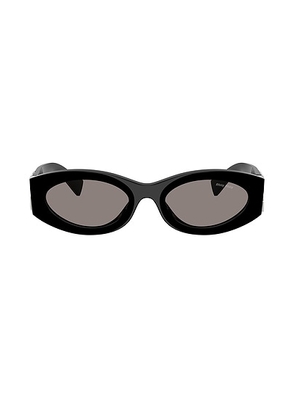 Miu Miu Oval Sunglasses in Black - Black. Size all.