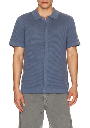 Onia Drop Needle Button Up Shirt in Mist - Slate. Size S (also in L, M, XL/1X).