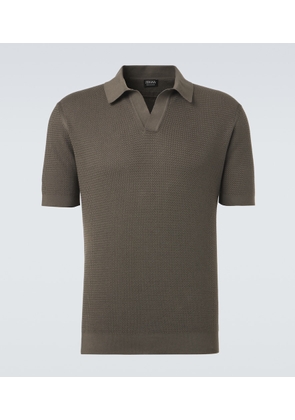 Zegna Knitted cotton polo shirt