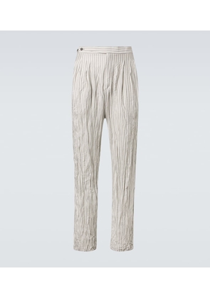 Zegna Striped silk straight pants