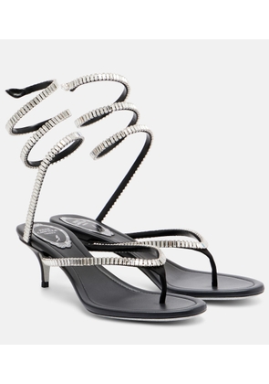 Rene Caovilla Embellished satin thong sandals