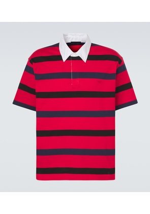 Prada Oversized striped cotton pique polo shirt