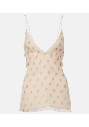 Khaite Timy floral silk organza camisole