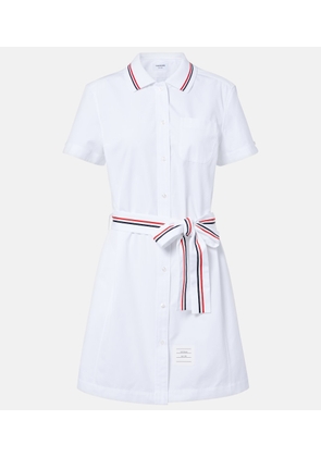 Thom Browne Belted cotton poplin shirt dress