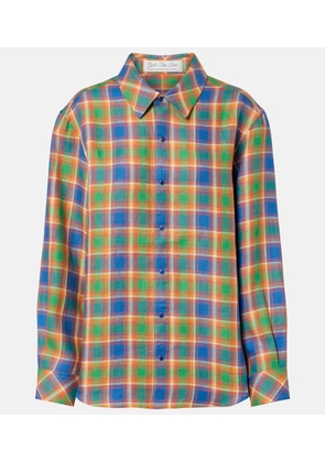 God's True Cashmere Brilliant linen shirt with lapis lazuli