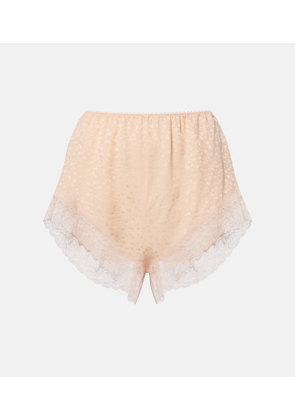 Chloe Lace-trimmed silk jacquard shorts