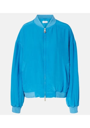 Versace Oversized silk poplin blouson jacket