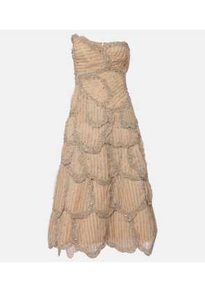 Costarellos Sylvie embellished georgette cocktail dress