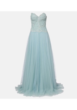 Costarellos Vivienne embellished tulle gown