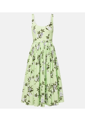 Emilia Wickstead Eglantine floral belted cotton midi dress