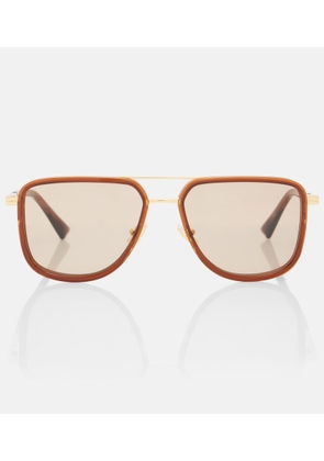 Bottega Veneta Metal Combi aviator sunglasses