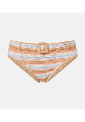 Anna Kosturova Crochet striped cotton bikini bottoms