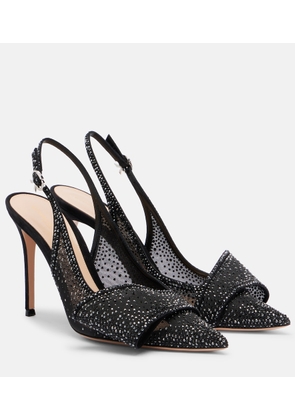 Gianvito Rossi Crystal embellished slingback pumps