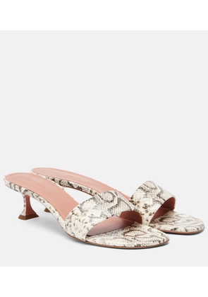 Amina Muaddi Andreea snake-print leather mules