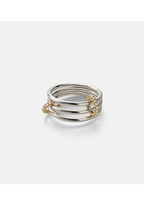 Spinelli Kilcollin Solarium 925 sterling silver and 18kt gold ring with diamonds