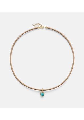 Octavia Elizabeth 18kt gold pendant necklace with turquoise