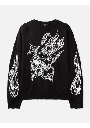 Chrome Skull Knit Sweater