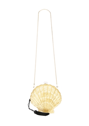 Emm Kuo Le Sirenuse Scallop Seashell Evening Clutch in Metallic Gold.