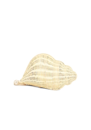 Emm Kuo Shellona Shell Shaped Evening Bag in Beige.