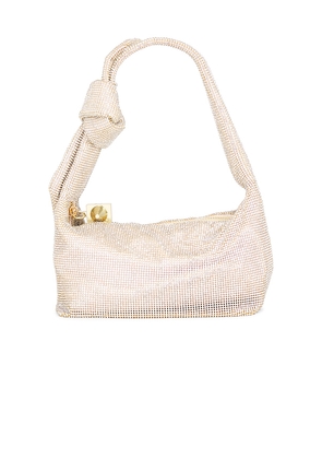 Emm Kuo Waverly Crystal Mesh Mini Hobo in Metallic Gold.