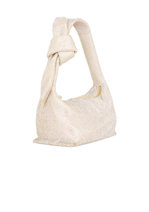Emm Kuo Waverly Crystal Mesh Mini Hobo in Metallic Gold.