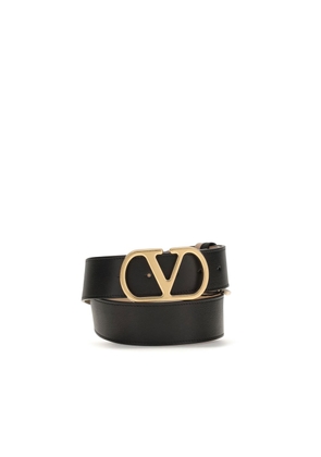 Valentino Garavani Black Calf Leather Bos Taurus Belt - 85 cm / 34 Inches