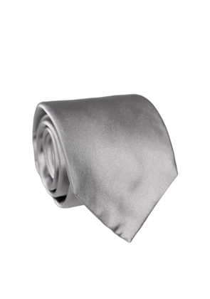 Dolce & Gabbana Gray Satin 100% Silk Adjustable Men Tied Necktie Tie