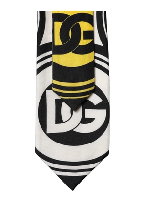 Dolce & Gabbana Multicolor Monogram Print Silk Adjustable Men Necktie Tie